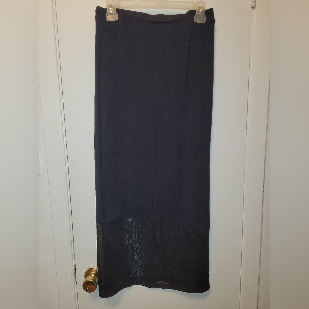 THX Thanx Collection Elegant Black Sheer Maxi Skirt Size 2x